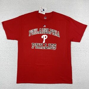 Philadelphia Philles Shirt Mens Large Red Camo Spell Out MLB Baseball Philly Tee
